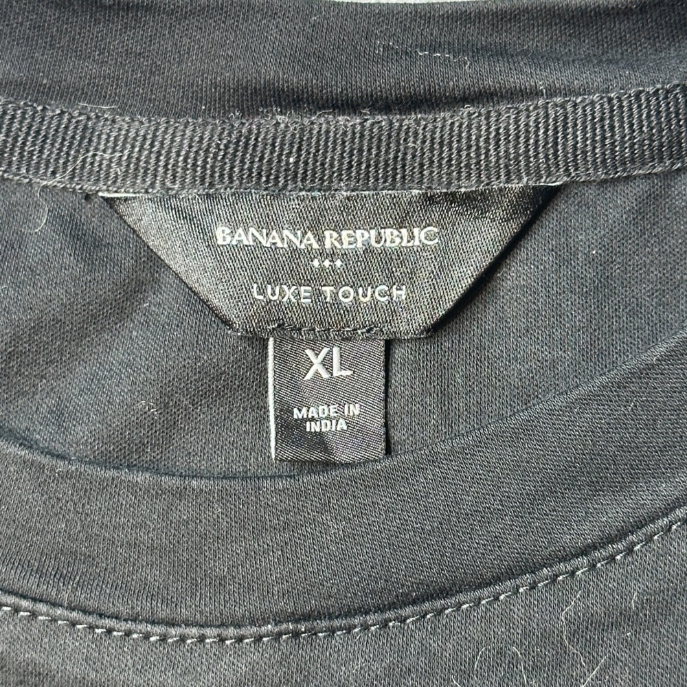 Banana Republic T-Shirt Mens XL Black Luxe Touch SS Crewneck Cotton 667140-06 - Picture 3 of 9